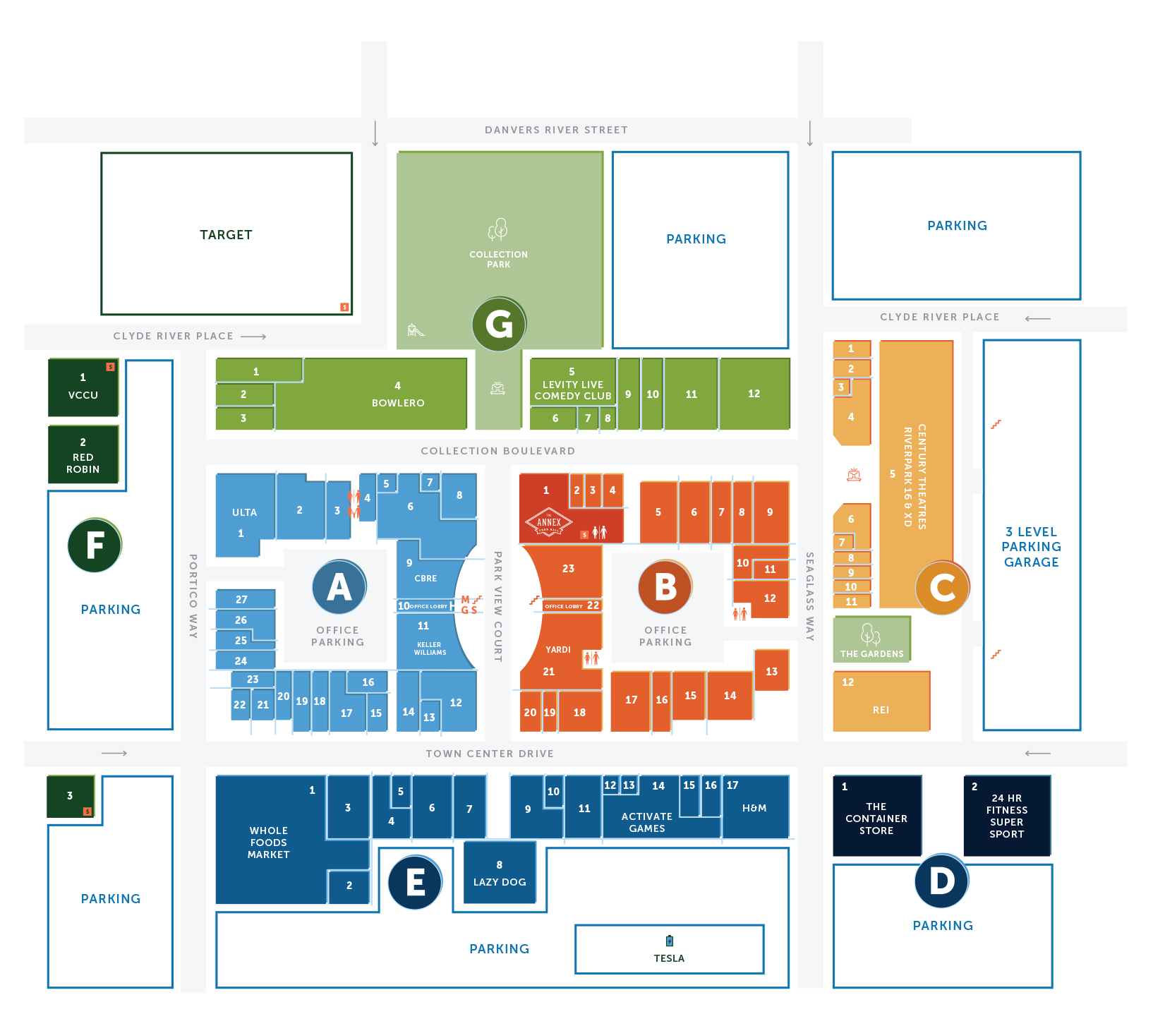 Digital Directory Map of The Collection at RiverPark