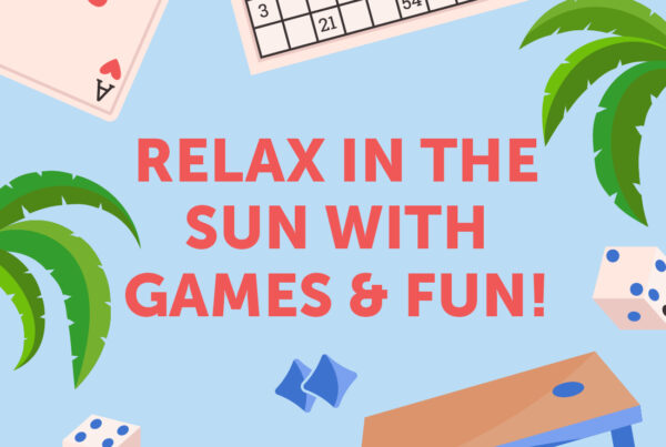 Relax in the Sun with Fun and games graphic