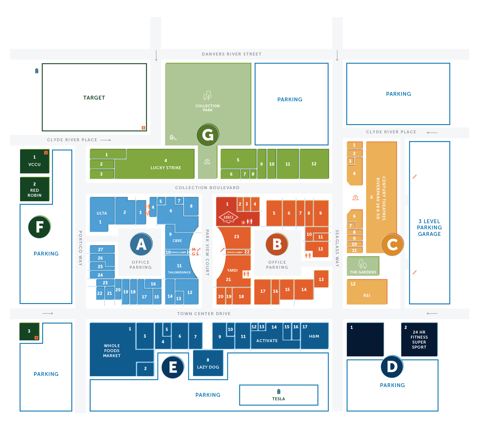 The Collection Riverpark Directory Map